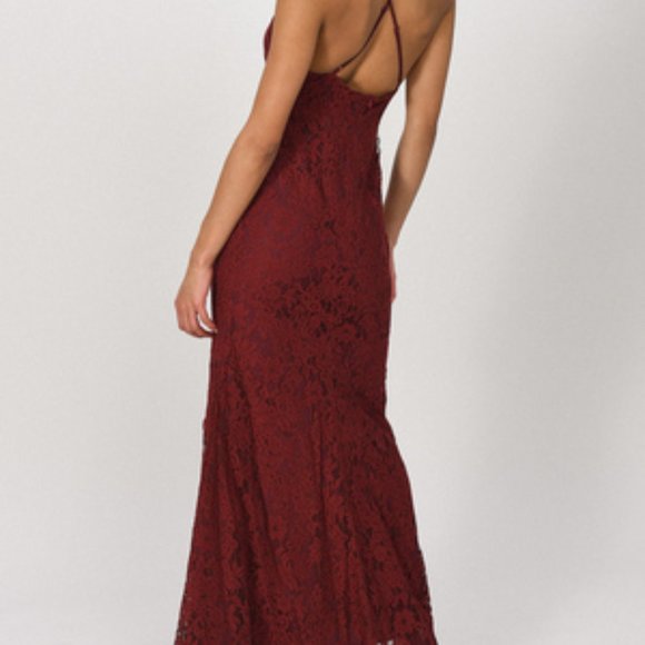 Tobi Joanna Wine Lace  Maxi Dress - Picture 3 of 4